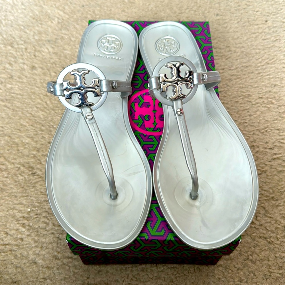 Tory Burch Silver Sandals